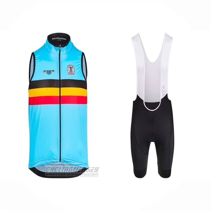 2023 Wind Vest Belgium Light Blue Short Sleeve And Bib Short
